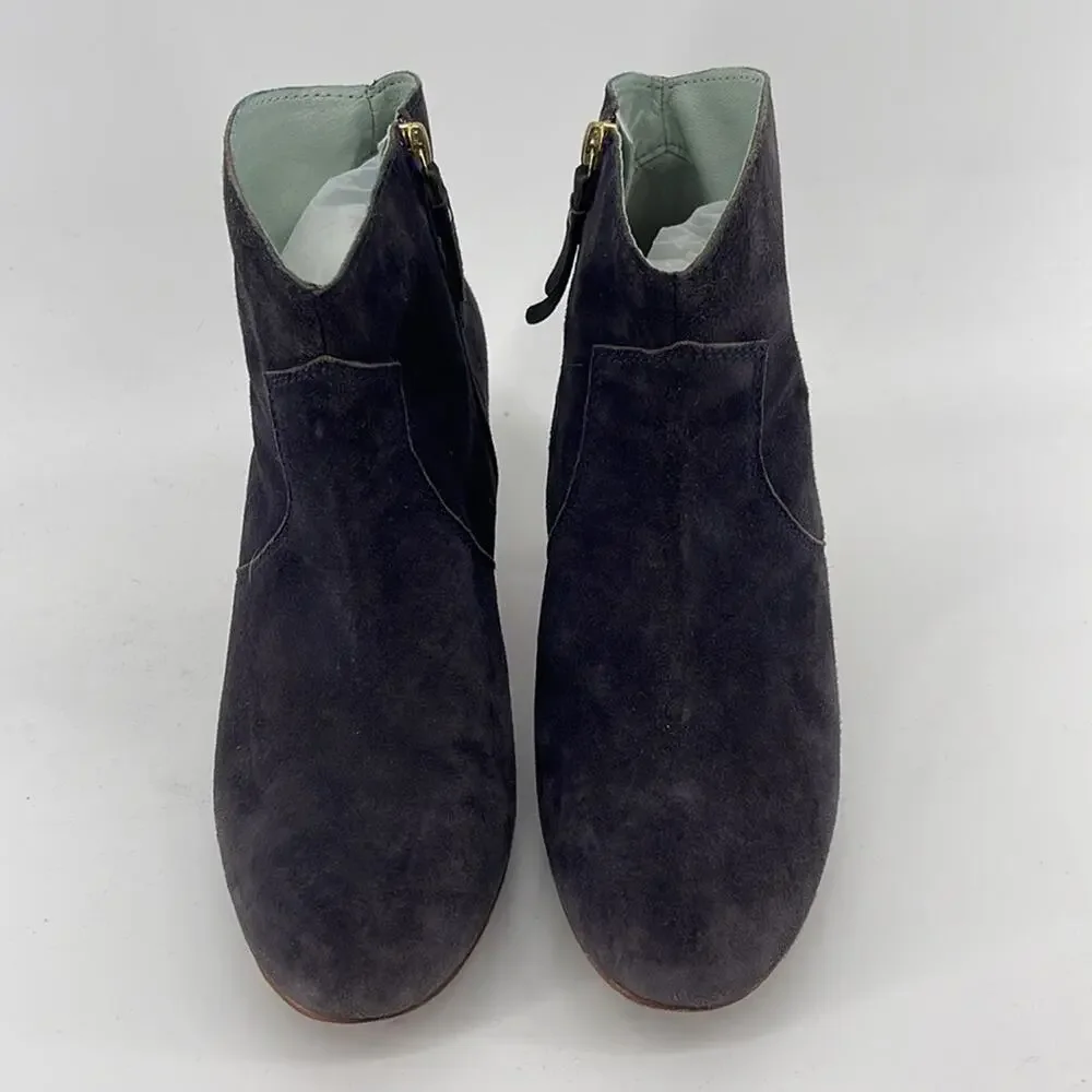 Boden Allendale microsuede side zip boho block heel ankle boots sz 41
